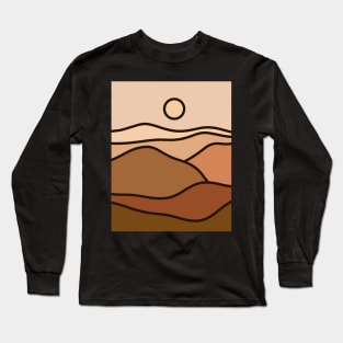 Boho Peaceful Landscape Earthy Tones Long Sleeve T-Shirt